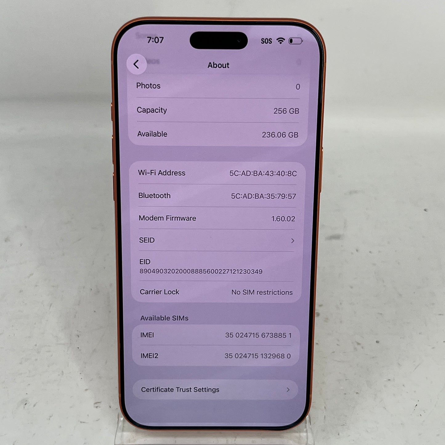 Factory Unlocked Apple iPhone 17 Pro Max 256GB Cosmic Orange MFXH4LL/A