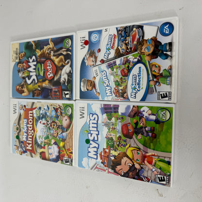 Lot of 4 Nintendo Wii MySim Kingdom, MySim, The Sims 2 Pets & MySim Collection Games