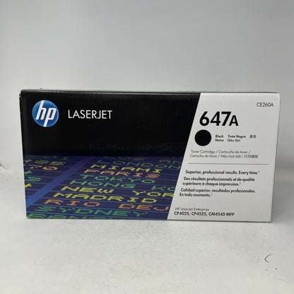 New HP LaserJet 647A Black Original Toner Cartridge CE260A