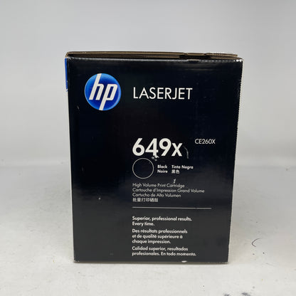 New HP 649X LaserJet Black/Tinta/Negra/Noire Printer Toner Cartridges 4 Pack CE260X
