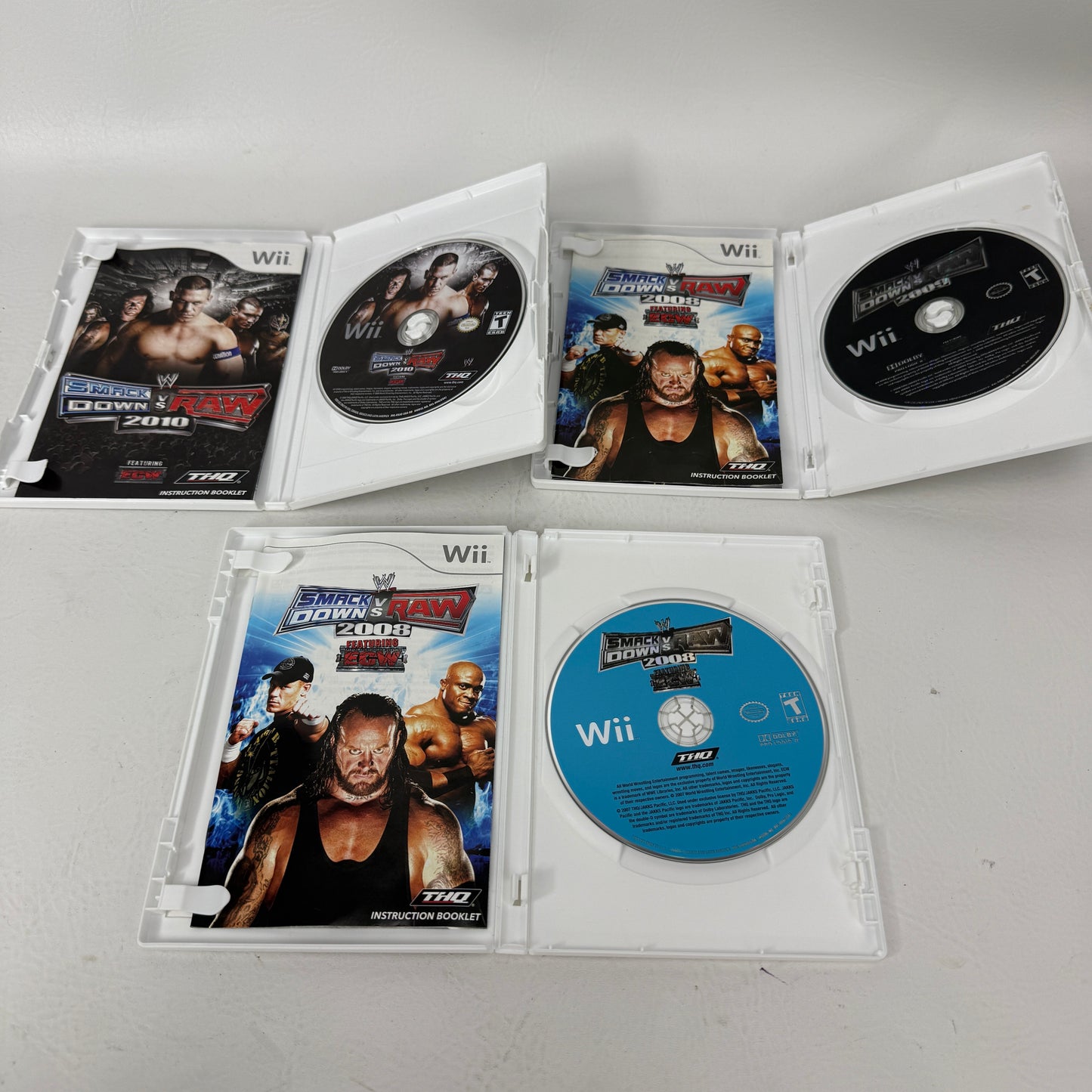 Lot of 3 Nintendo Nintendo Wii Games- WWE