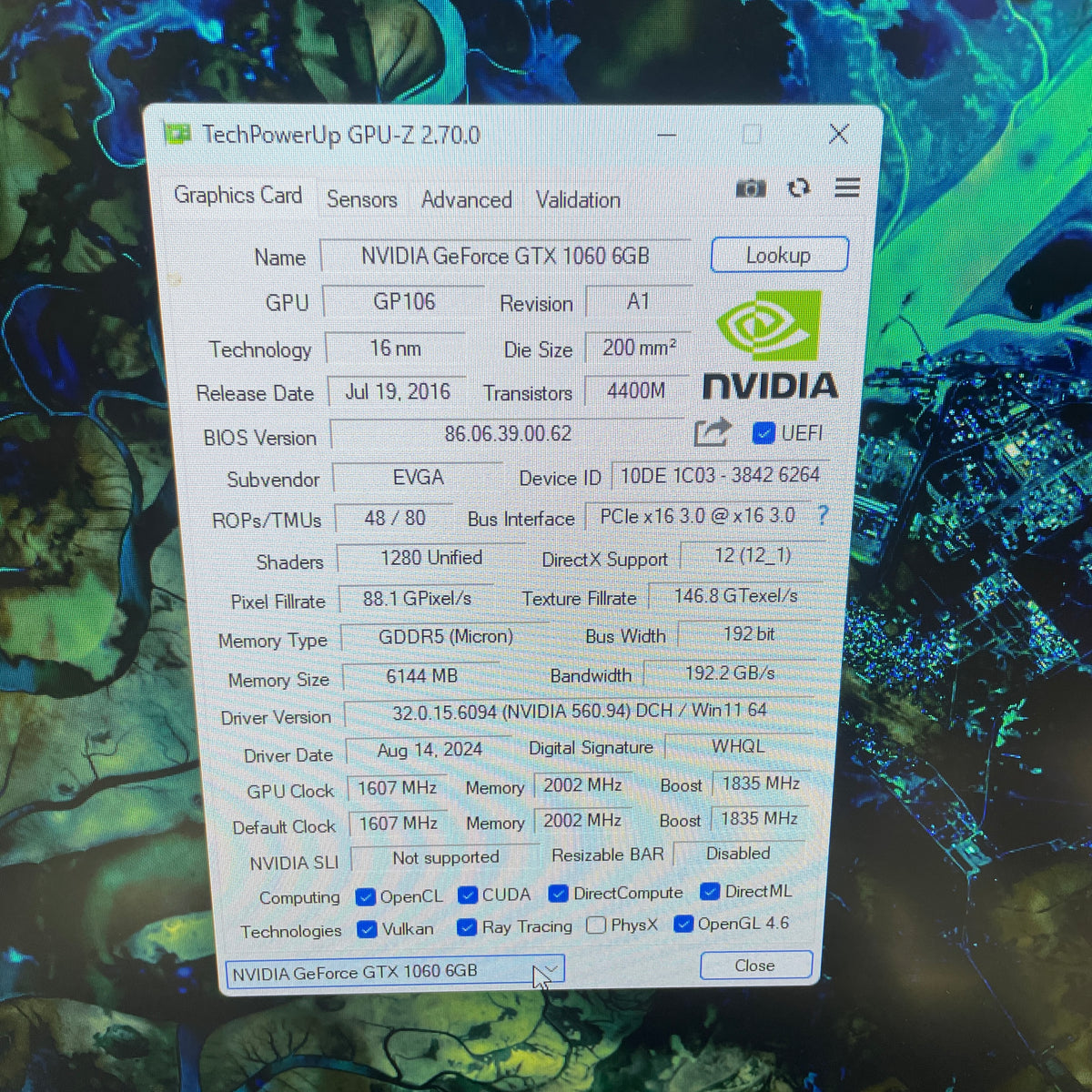 EVGA GeForce GTX 1060 6GB GDDR5 Graphics Card 06G-P4-6163-KR Dual Fan 