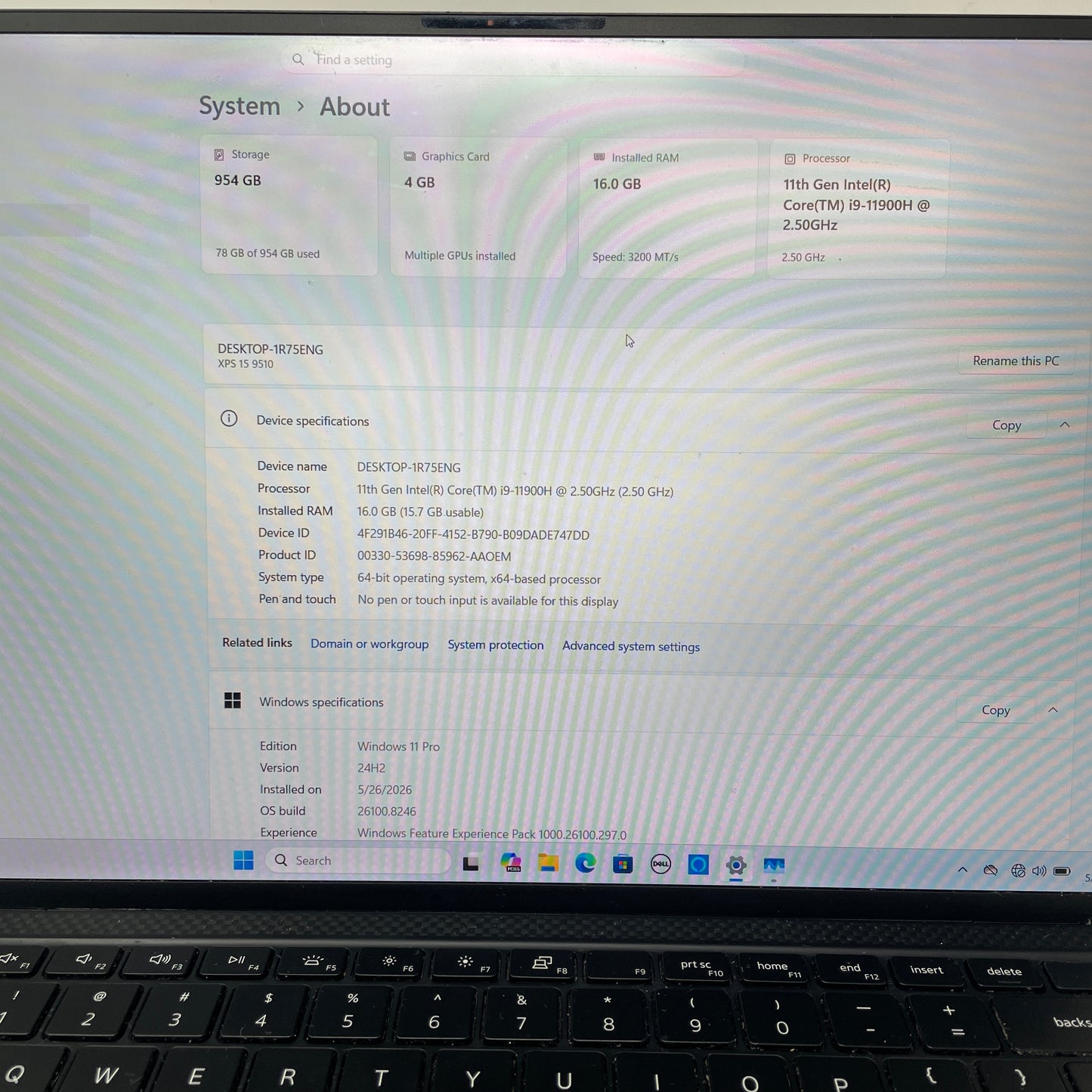 Dell XPS 9510 15.6" i9-11900H 2.5GHz 16GB RAM 1TB SSD GeForce RTX 3050 Ti