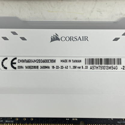 Corsair Vengeance RGB Pro 16GB (2x8GB) RAM DDR4 3600MHz CMW16GX4M2D3600C18W