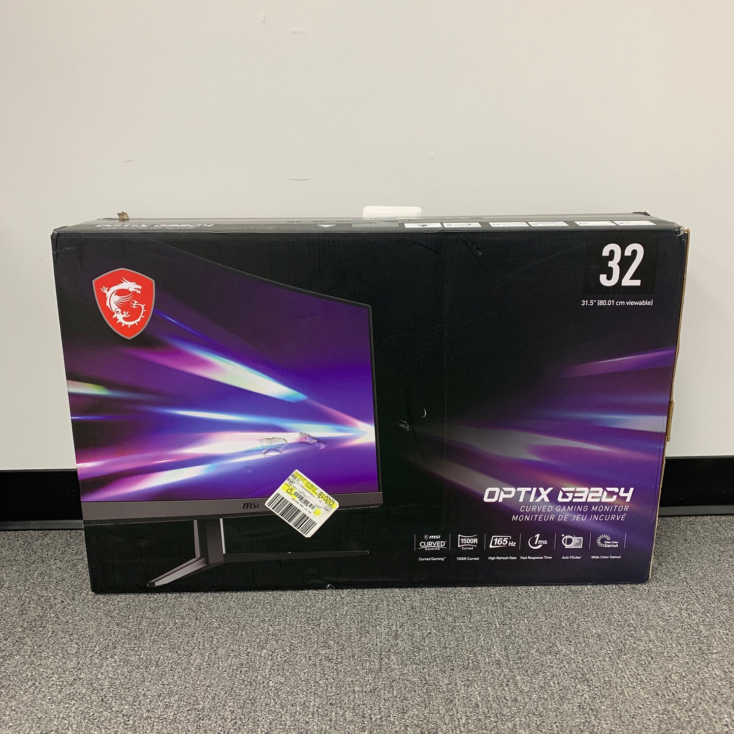 New MSI Optix G32C4W 32" Curved Gaming Monitor 165Hz 1ms FHD 1080p  DP HDMI