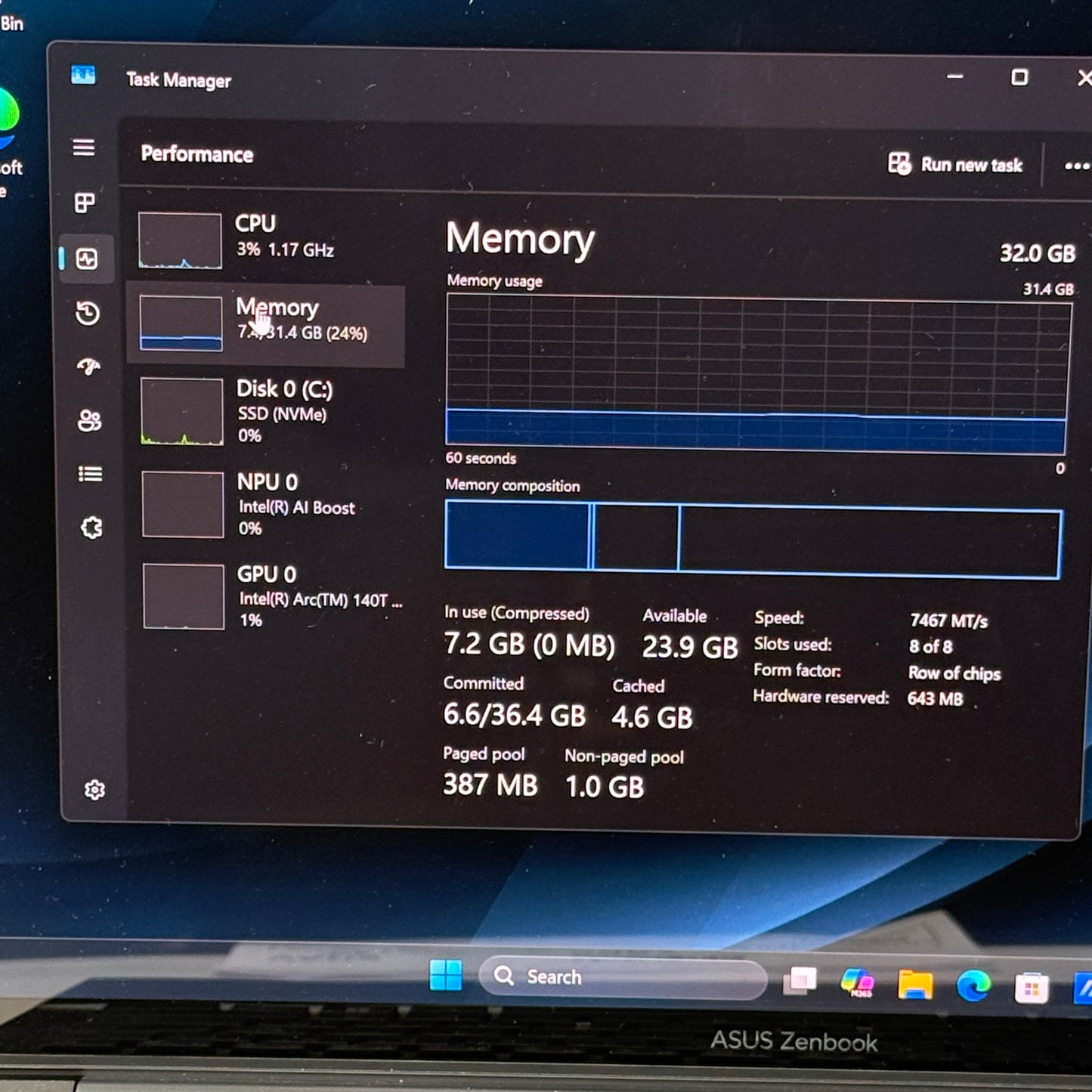 Asus Zenbook 14 UX3405CA 14" Ultra 9 285H 2.9GHz 32GB RAM 1TB SSD