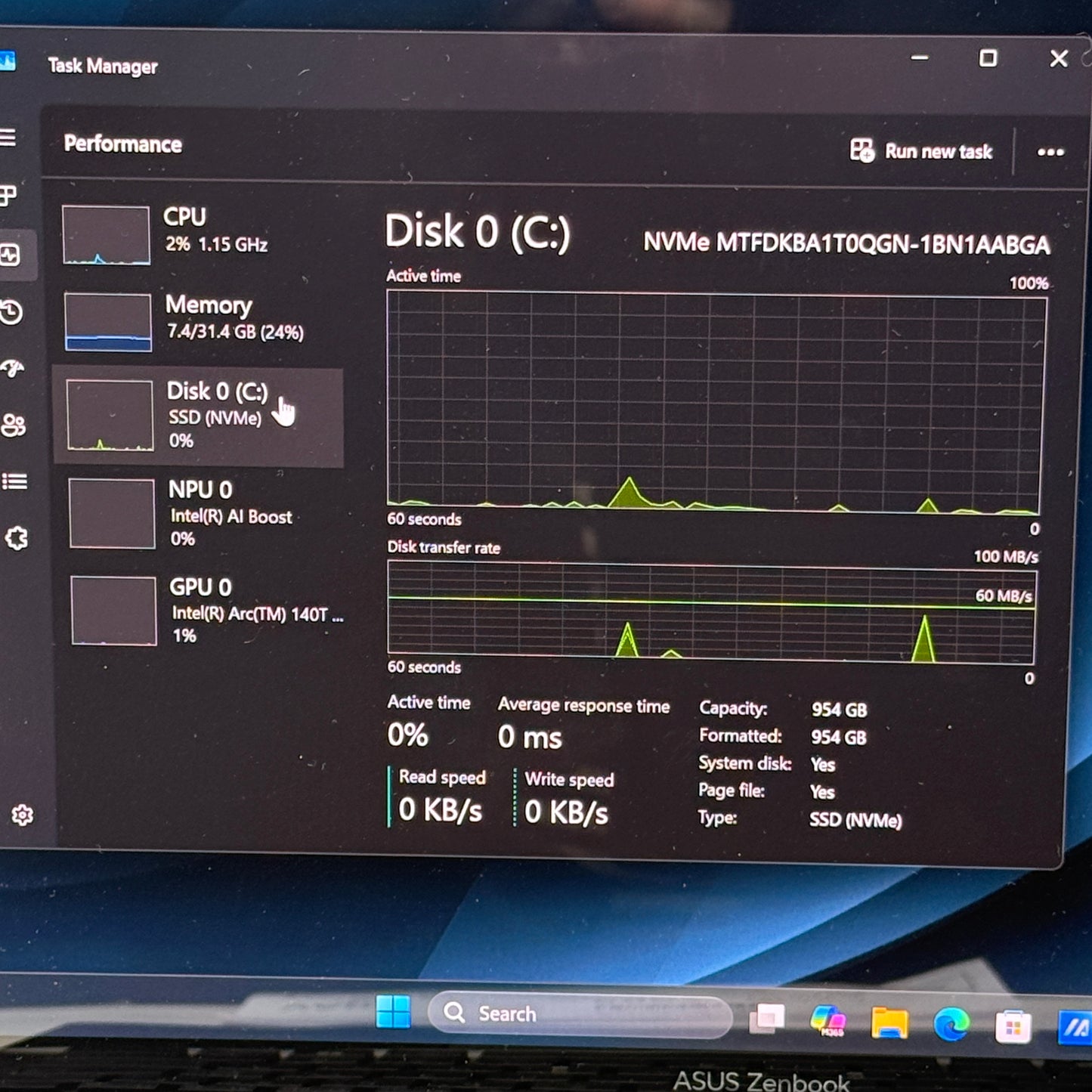 Asus Zenbook 14 UX3405CA 14" Ultra 9 285H 2.9GHz 32GB RAM 1TB SSD