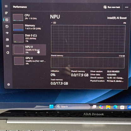 Asus Zenbook 14 UX3405CA 14" Ultra 9 285H 2.9GHz 32GB RAM 1TB SSD