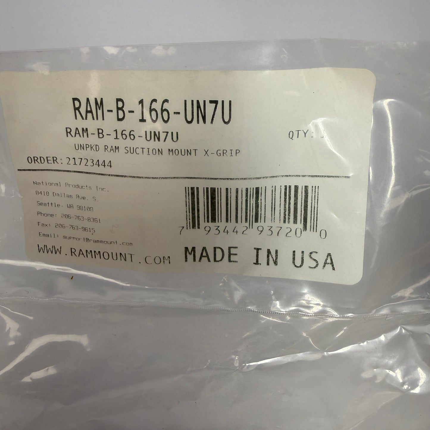 New RAM Mount B-166-UN7U  X-Grip Phone Mount PV010717