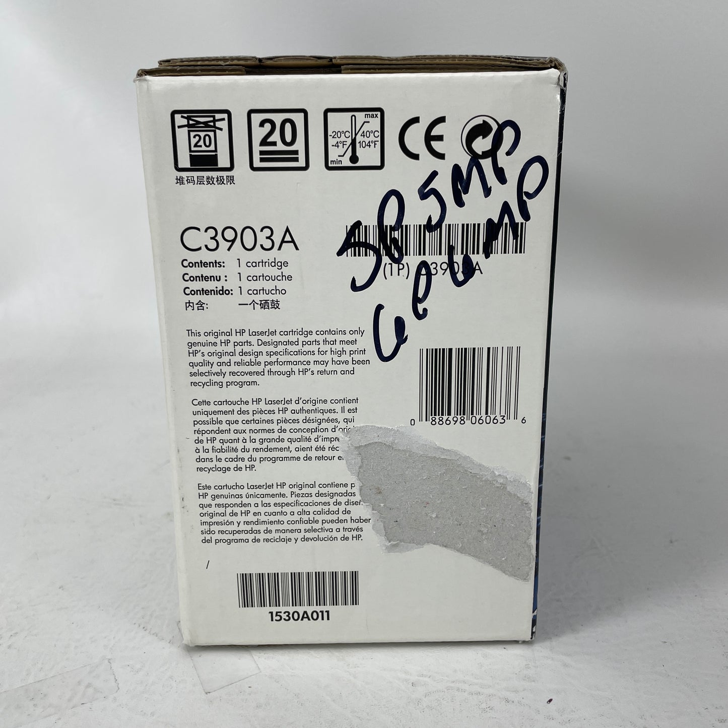 New HP LaserJet 03A Black Toner Cartridge C3903A