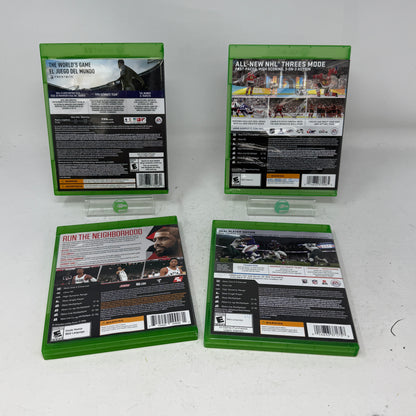 Lot of 4 Microsoft Xbox One FIFA 18, NHL 18, NBA 2K18 & Madden NFL 19 Games
