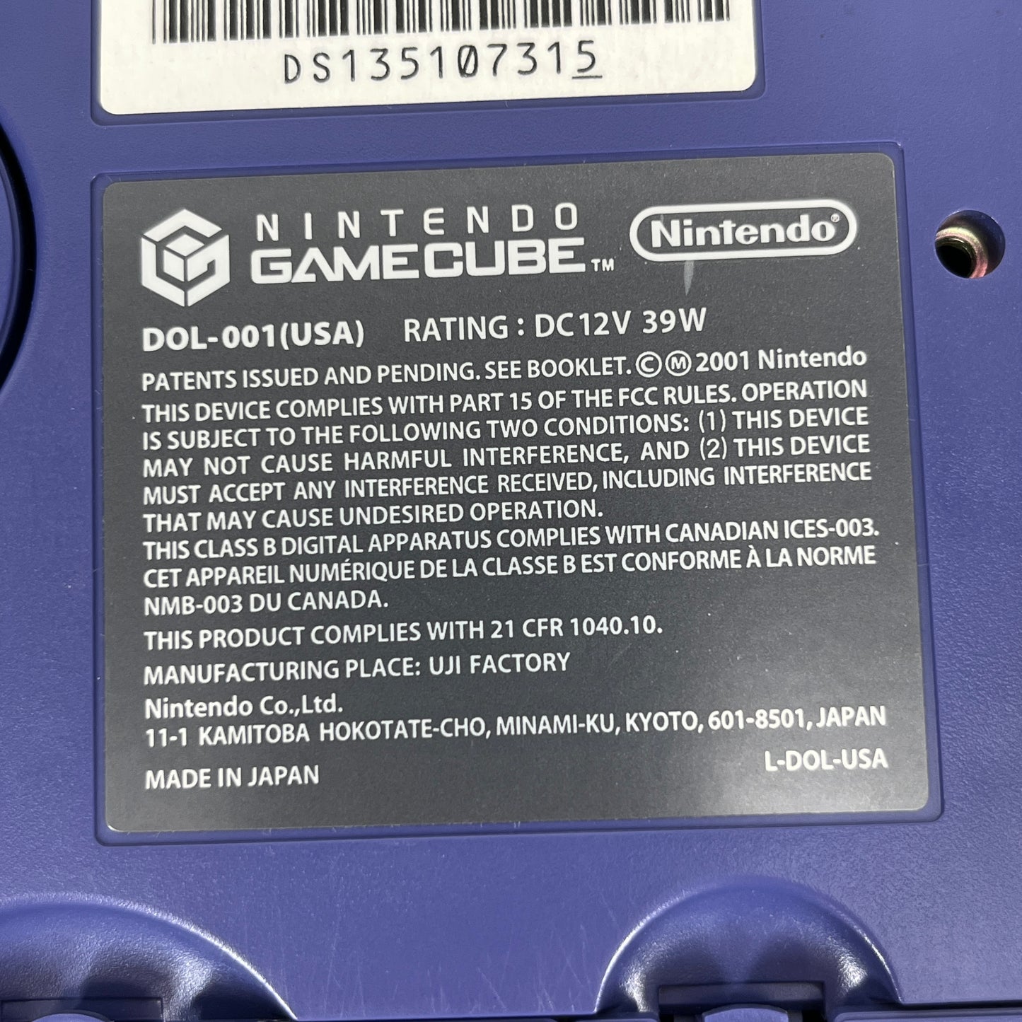 Nintendo GameCube Console Gaming System DOL-001 Blue