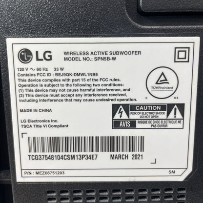 LG SN6Y Wireless Active Subwoofer Black SPN5B-W