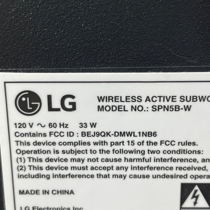 LG SN6Y Wireless Active Subwoofer Black SPN5B-W