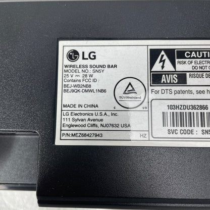 LG SN6Y Wireless Active Subwoofer Black SPN5B-W
