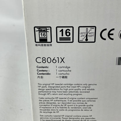 New HP LaserJet 61x Black Toner Cartridge C8061X