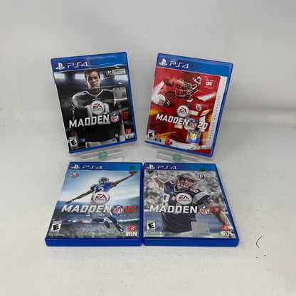 Lot of 4 Sony PlayStation 4 PS4 Games Madden 16, 17, 18, & 20