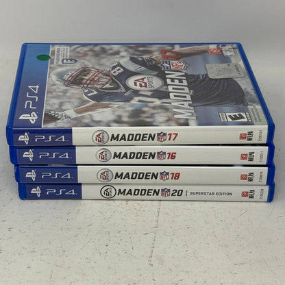 Lot of 4 Sony PlayStation 4 PS4 Games Madden 16, 17, 18, & 20