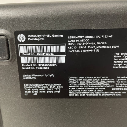 HP Victus 15L VJME7PO Core i7-14700F 2.10GHz 32GB RAM 1TB SSD GeForce RTX 4060 