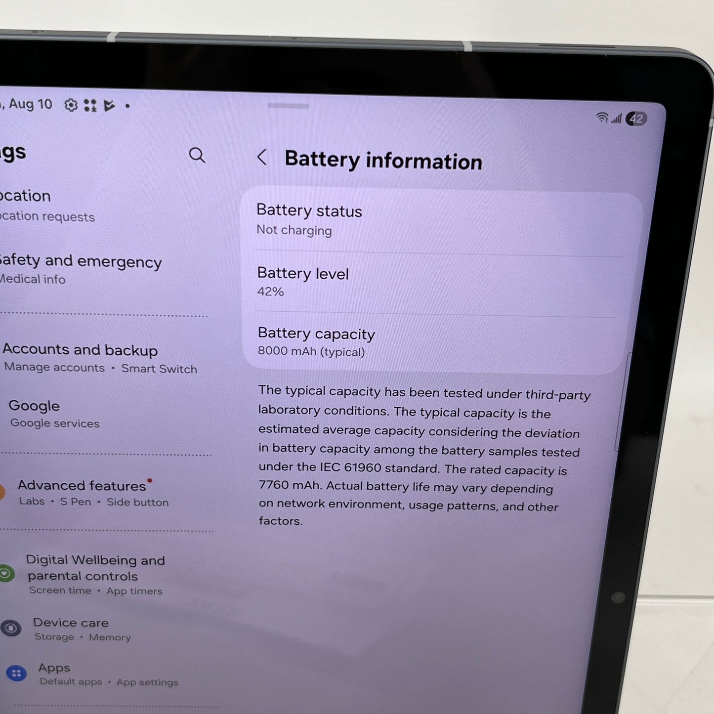 Verizon Samsung Galaxy Tab S10 FE 5G 10.9" 128GB Gray SM-X528U