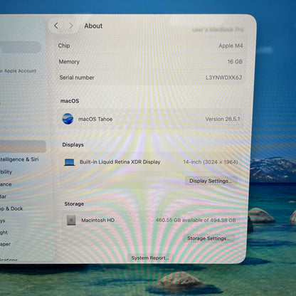 2024 Apple MacBook Pro 14" M4 10 Core 4.5GHz 16GB RAM 512GB SSD MW2U3HN/A