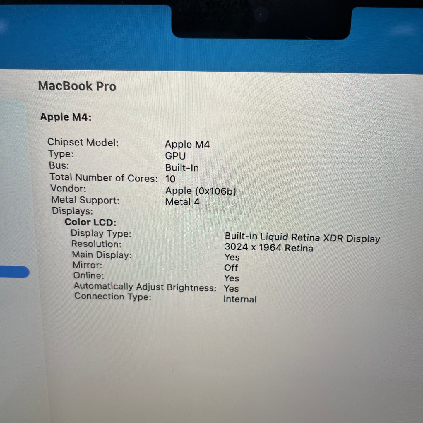 2024 Apple MacBook Pro 14" M4 10 Core 4.5GHz 16GB RAM 512GB SSD MW2U3HN/A