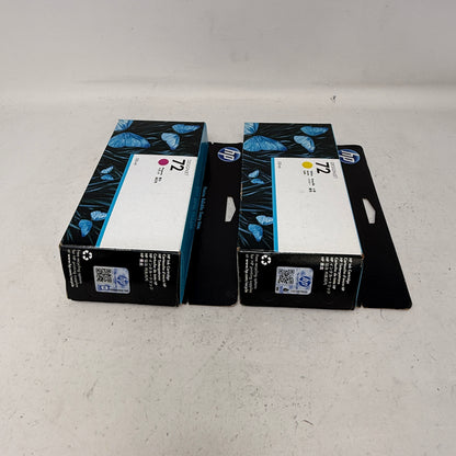  Lots Of 2 New HP 72 C9372A/C9373A Yellow/Magenta Ink Cartridge