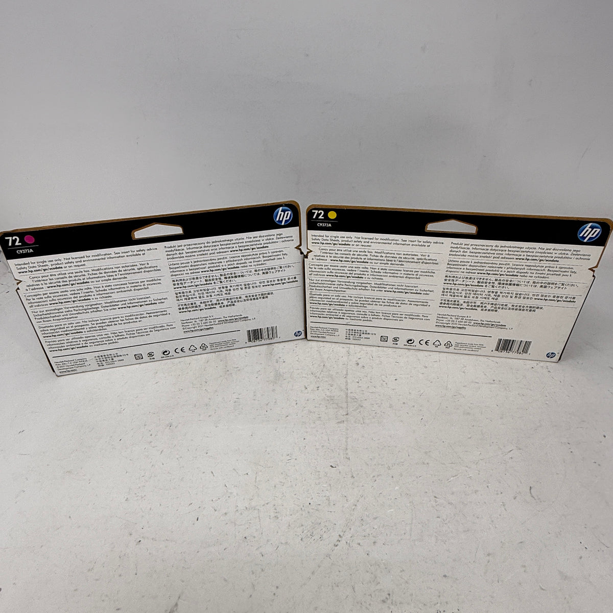  Lots Of 2 New HP 72 C9372A/C9373A Yellow/Magenta Ink Cartridge