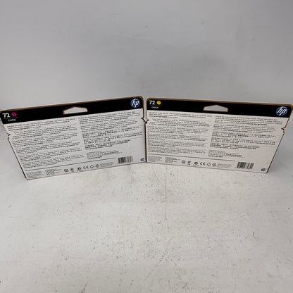  Lots Of 2 New HP 72 C9372A/C9373A Yellow/Magenta Ink Cartridge