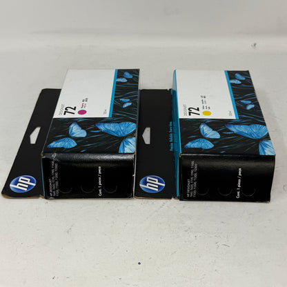  Lots Of 2 New HP 72 C9372A/C9373A Yellow/Magenta Ink Cartridge