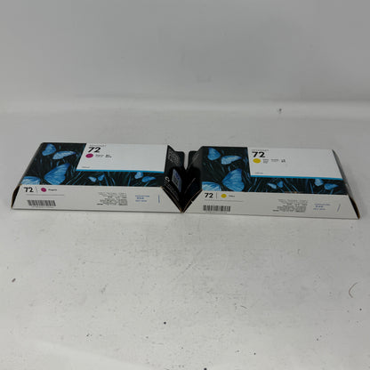  Lots Of 2 New HP 72 C9372A/C9373A Yellow/Magenta Ink Cartridge