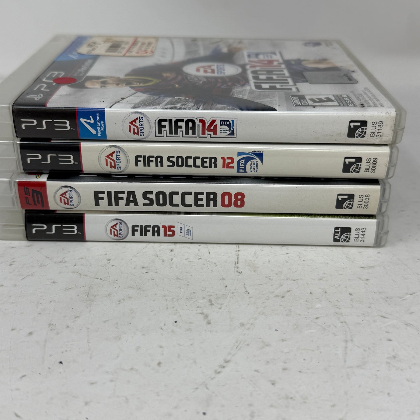 Lot of 4 Sony PlayStation 3 PS3 Games FIFA 8,12,14, & 15