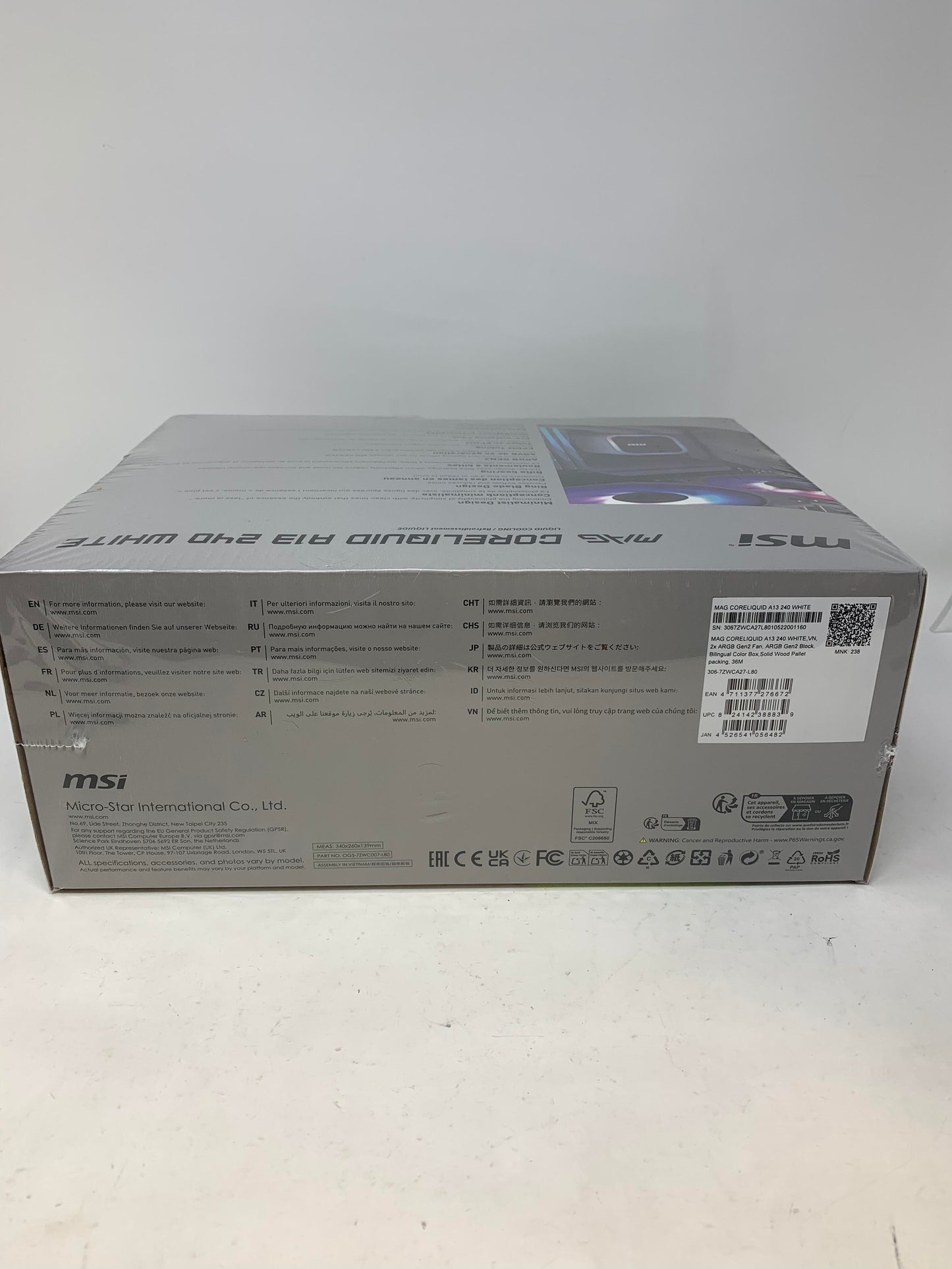 New MSI MAG CORELIQUID A13 240 Black AIO Liquid CPU Cooler ARGB PWM AM5 LGA 1851