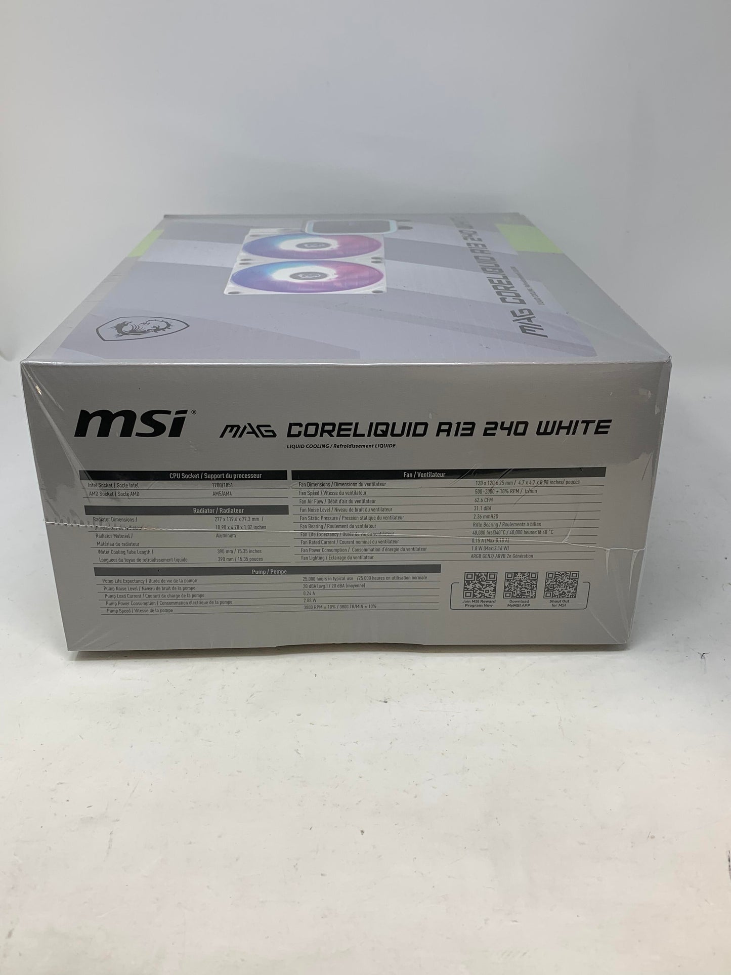 New MSI MAG CORELIQUID A13 240 Black AIO Liquid CPU Cooler ARGB PWM AM5 LGA 1851