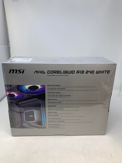 New MSI MAG CORELIQUID A13 240 Black AIO Liquid CPU Cooler ARGB PWM AM5 LGA 1851