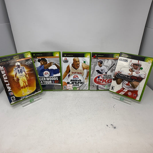 Original Xbox Sports Bundle 5 Games: NBA Live 04, MLB 2K6, NFL Fever 2004 Retro