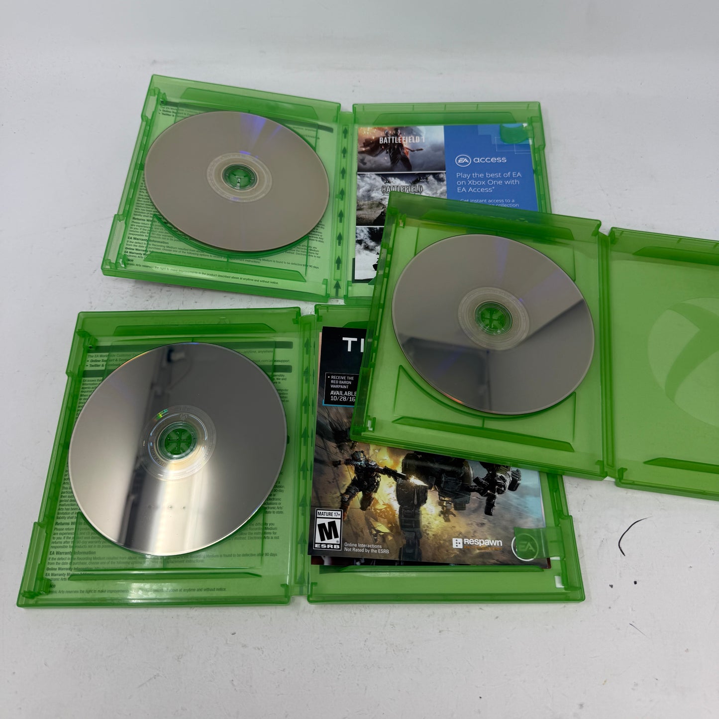 Battlefield 1 V Hardline Xbox One Game Lot Bundle Trilogy 3-Game EA FPS Tested