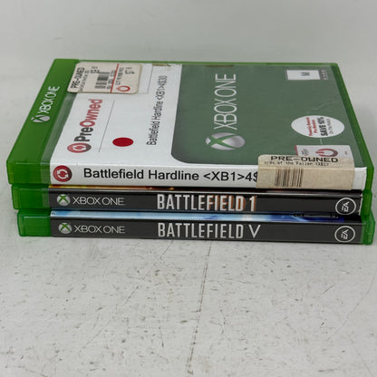 Battlefield 1 V Hardline Xbox One Game Lot Bundle Trilogy 3-Game EA FPS Tested