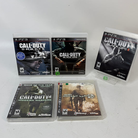 Sony PS3 Call of Duty Game Bundle Lot of 5: Black Ops II, MW2, MW4 GOTY, Ghosts