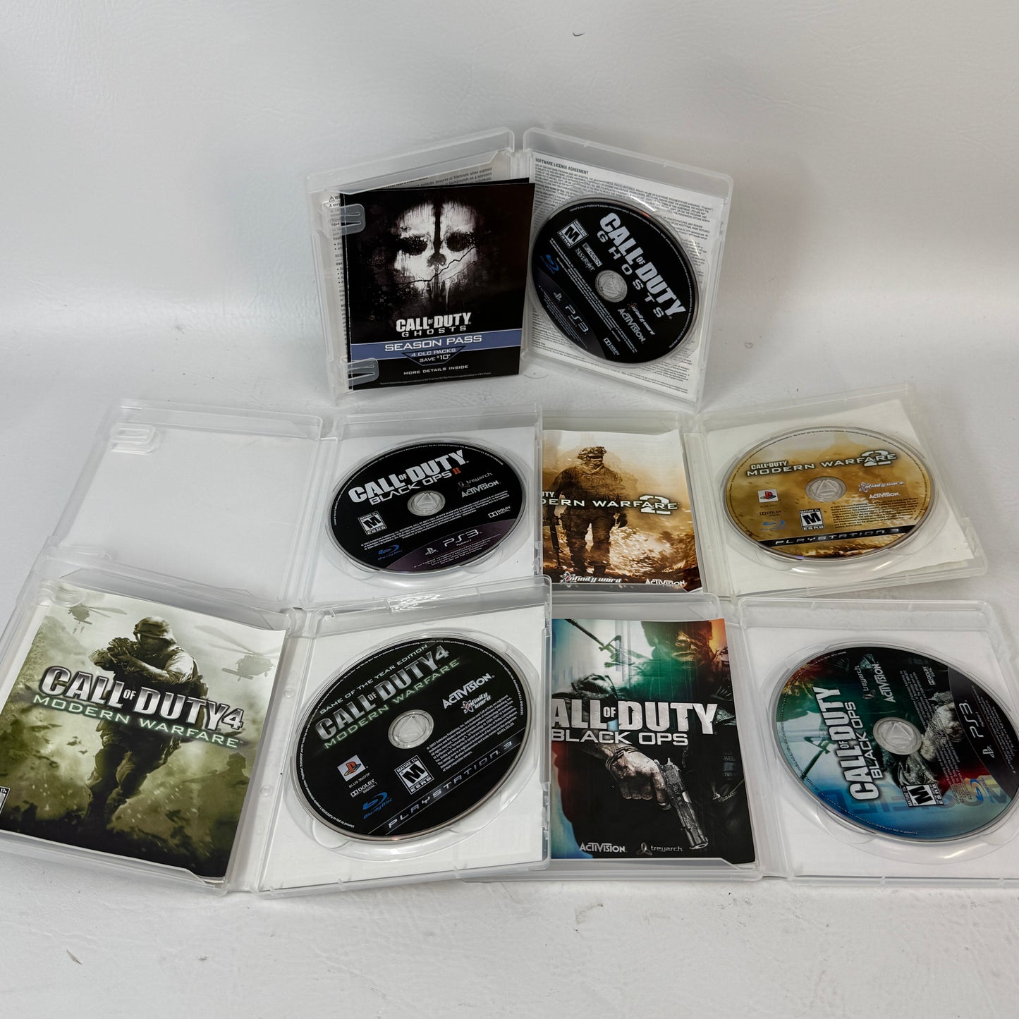 Sony PS3 Call of Duty Game Bundle Lot of 5: Black Ops II, MW2, MW4 GOTY, Ghosts