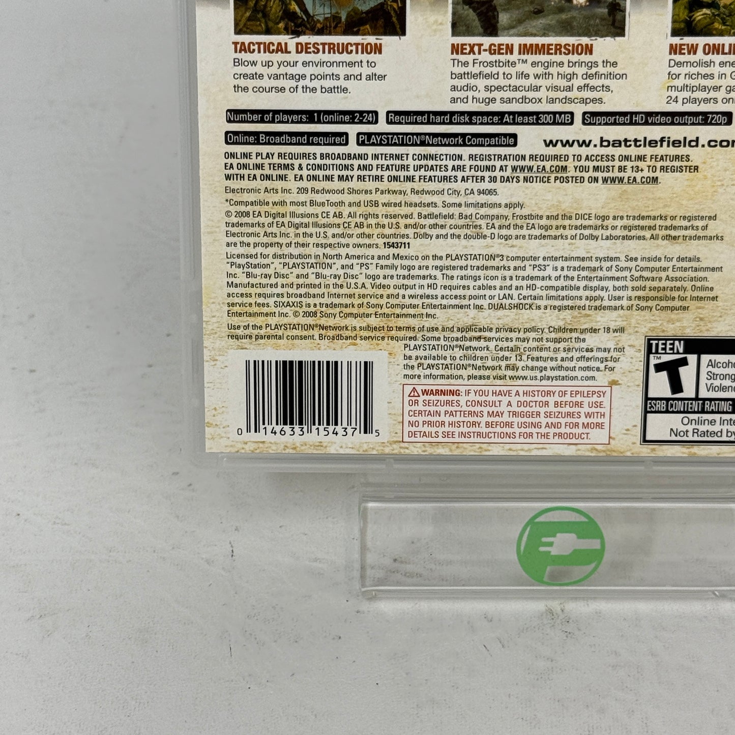 Battlefield: Bad Company (Sony PlayStation 3 PS3, 2008)