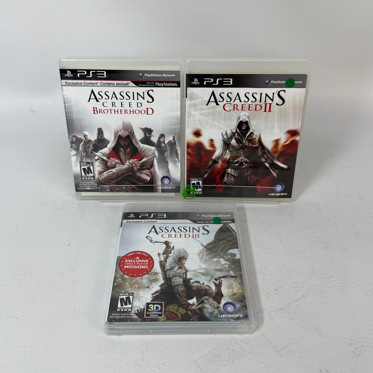 Assassin's Creed Trilogy PS3 Lot - II, Brotherhood, III - PlayStation 3 Games