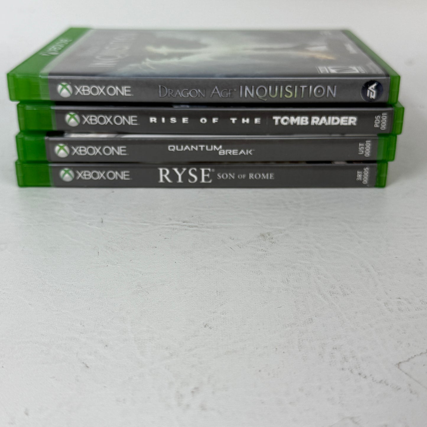 Lot 4 Xbox 360 Games Rise of the Tomb Raider Quantum Break Ryse Dragon Age 