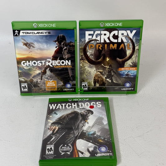 Ghost Recon Wildlands Far Cry Primal Watch Dogs Xbox One 3-Game Lot CIB Tested