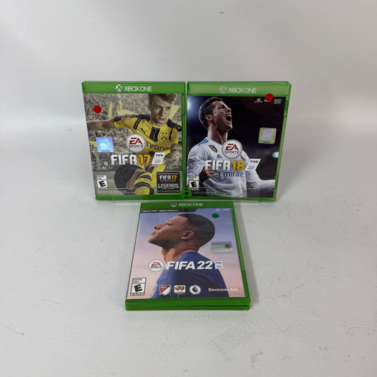 Lot of 3 Microsoft Xbox One Games FIFA 17,FIFA 18,FIFA 22
