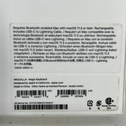 New Apple Magic Keyboard 2 A2450 Silver