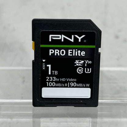 PNY PRO Elite 1TB SDXC UHS-I Memory Card 100MBs Class 10 U3 V30 Flash 