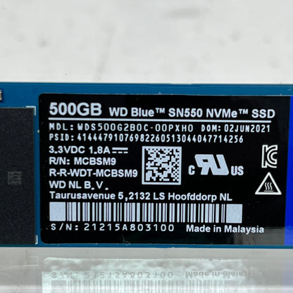 WD Blue SN550 500GB NVMe M.2 2280 SSD WDS500G2B0C-00PXH0 