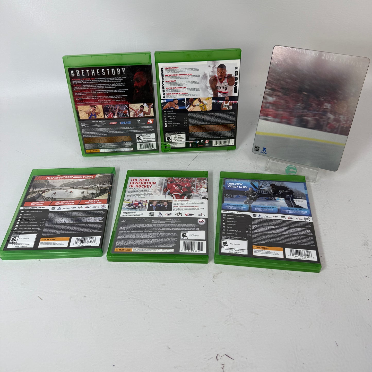 Xbox One Sports Game Lot 6 Bundle NBA 2K16 2K21 NHL 15 16 19 20 SteelBook Tested