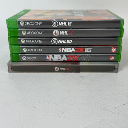 Xbox One Sports Game Lot 6 Bundle NBA 2K16 2K21 NHL 15 16 19 20 SteelBook Tested